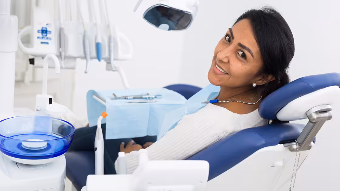 Lady in dental chair